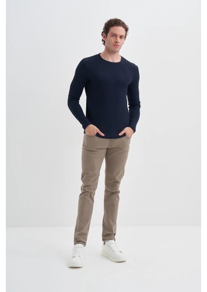 Waffle Rahat Kumaş %100 Pamuklu Slim Fit SWEATSHIRT-51640