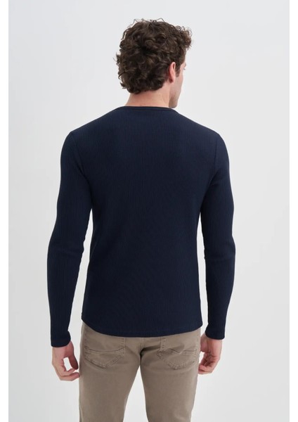 Waffle Rahat Kumaş %100 Pamuklu Slim Fit SWEATSHIRT-51640 modelleri