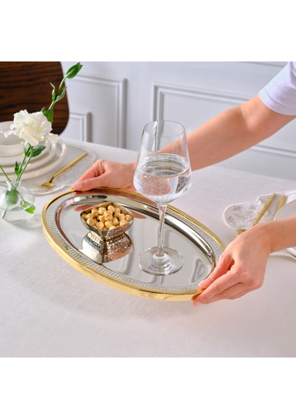 Ring Dekoratif Gold Tepsi 39X23 cm fiyatları