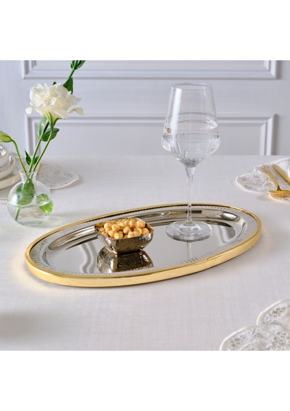 Ring Dekoratif Gold Tepsi 39X23 cm modelleri