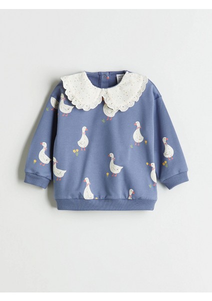 Lcw Baby Indigo Bebe Yaka Kız Bebek Sweatshirt ve Tayt 2'li fiyatları