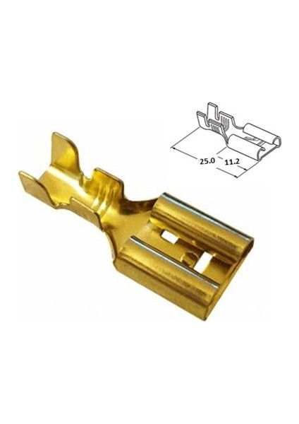 Krom Geçmeli Izolesiz Dişi Fiş Terminal Soket Kablo Ucu 6.8mm 300 Adet fırsatları