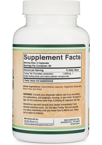 Turkey Tail Mushroom 1000 Mg 120 Veggie Capsules modelleri