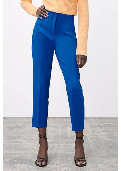 Saks Önü Biyeli Yüksek Bel Kadın Pantolon MG2425 fırsatları