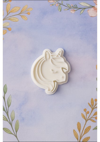 Unicorn Kurabiye Kalıbı Beyaz – Unicorn Başı Hamur Şekillendirme ve Kurabiye Kalıbı