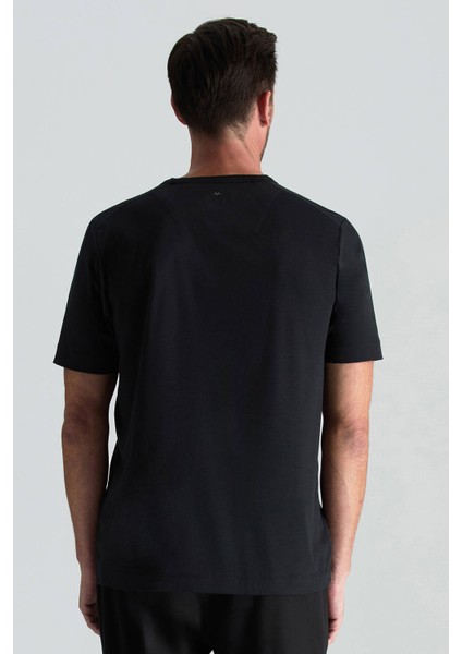 Supima Pamuk V Yaka Tencel Siyah T-Shirt fırsatları
