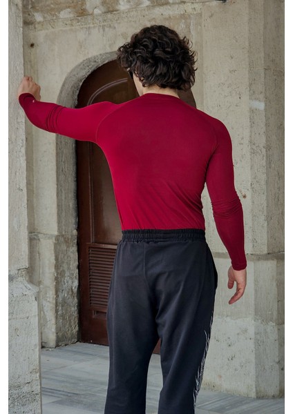 Basic Uzun Kollu Compression T-Shirt (Bordo) modelleri