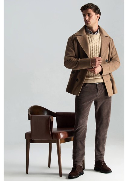 Pamuk Karışım 5 Cep Koyu Kahverengi Kadife Pantolon fırsatları