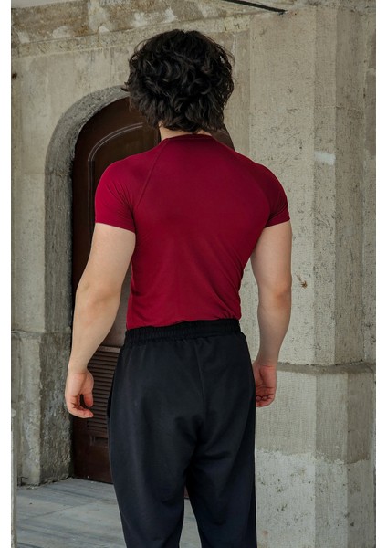 Basic Compression T-Shirt (Bordo) modelleri