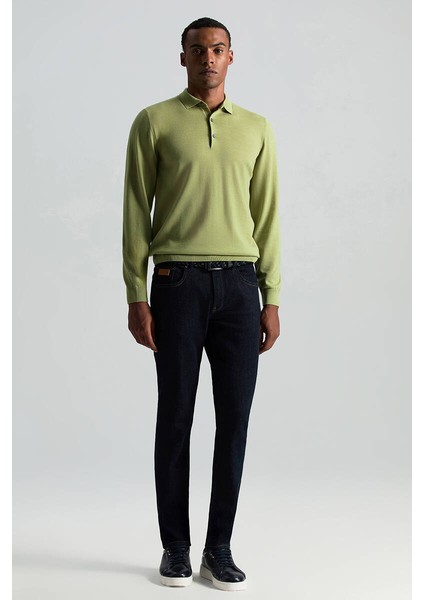 Merino Yünü Polo Yaka Yeşil Triko fiyatları