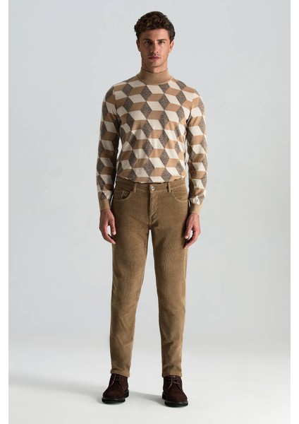 Pamuk Karışım 5 Cep Tütün Rengi Kadife Pantolon fiyatları