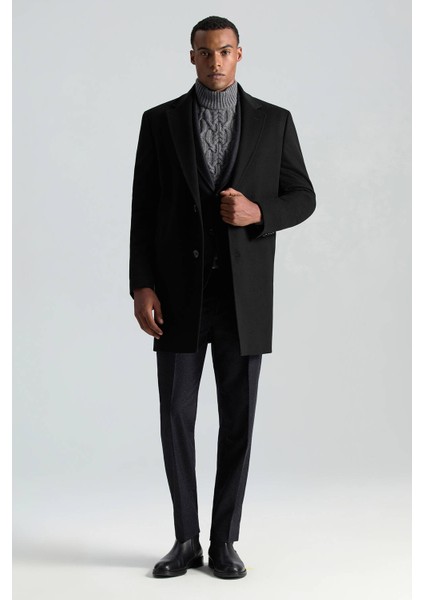 Italyan Saf Yün Siyah Palto fiyatları