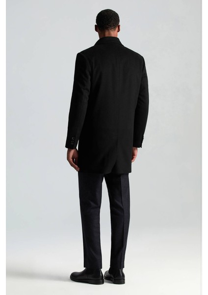 Italyan Saf Yün Siyah Palto modelleri