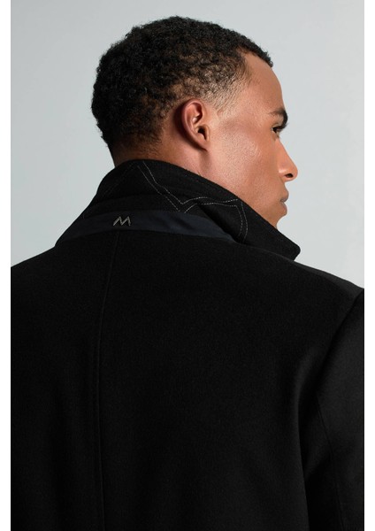 Italyan Saf Yün Siyah Palto fırsatları