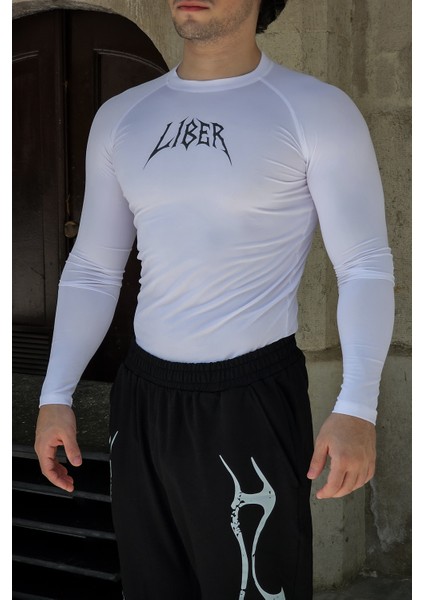 Cyber Bones - Uzun Kollu Compression T-Shirt (Beyaz) fiyatları
