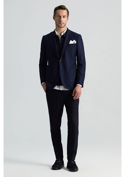 Italyan Yün Kaşmir Karışım Lacivert Blazer Ceket fiyatları