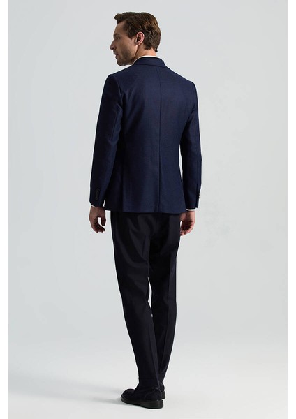 Italyan Yün Kaşmir Karışım Lacivert Blazer Ceket modelleri