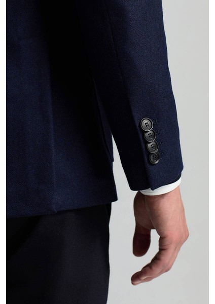 Italyan Yün Kaşmir Karışım Lacivert Blazer Ceket indirimleri