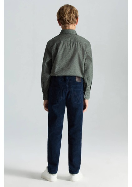 Pamuk Karışım 5 Cep Lacivert Kadife Çocuk Pantolon modelleri