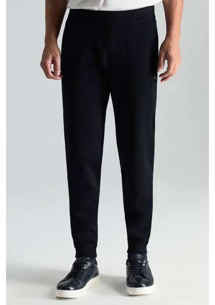 Merino Yün Lacivert Triko Pantolon