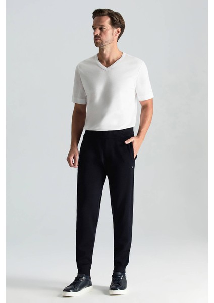 Merino Yün Lacivert Triko Pantolon modelleri