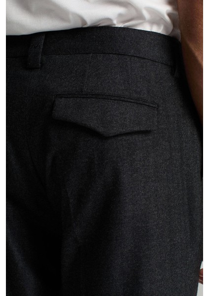 Yün Kaşmir Karışım Antrasit Flanel Chino Pantolon modelleri