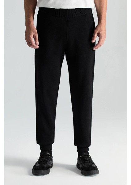 Merino Yün Siyah Triko Pantolon