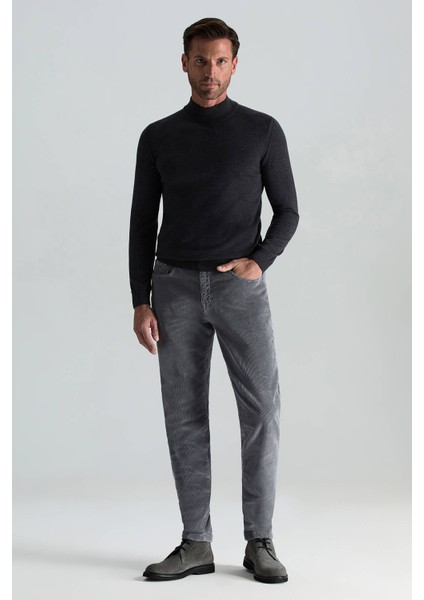 Pamuk Karışım 5 Cep Koyu Gri Kadife Pantolon fiyatları