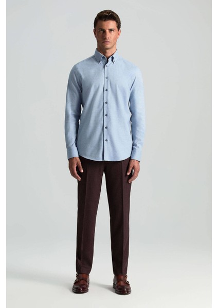 Pamuk Kaşmir Karışım Açık Mavi Gömlek fiyatları