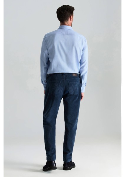 Pamuk Karışım 5 Cep Lacivert Kadife Pantolon modelleri