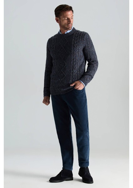 Pamuk Karışım 5 Cep Lacivert Kadife Pantolon fırsatları