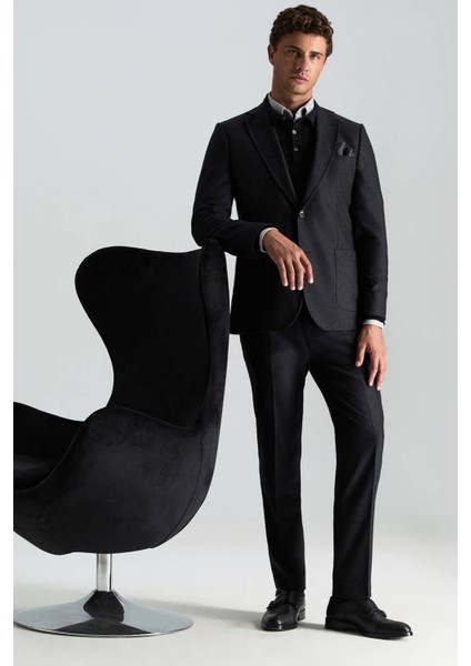 Saf Kaşmir Polo Yaka Şerit Desenli Siyah Triko fırsatları