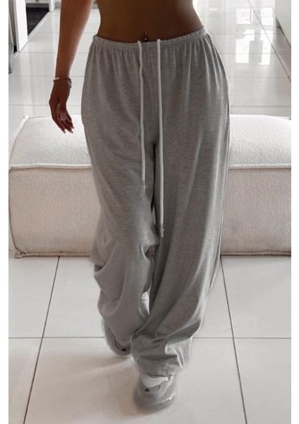 Gri Barrel Fit Kadın Eşofman Altı MG2553