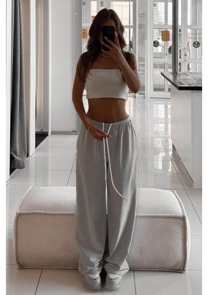 Gri Barrel Fit Kadın Eşofman Altı MG2553 modelleri