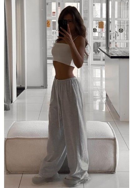 Gri Barrel Fit Kadın Eşofman Altı MG2553 indirimleri