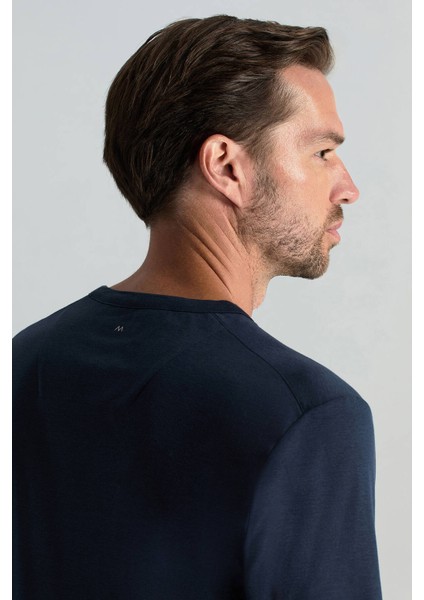 Supima Pamuk V Yaka Tencel Lacivert T-Shirt indirimleri