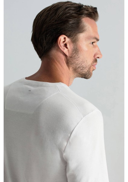 Supima Pamuk V Yaka Tencel Beyaz T-Shirt indirimleri