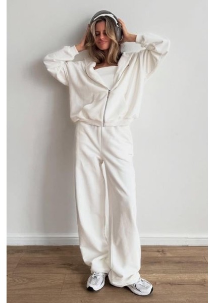 Beyaz Barrel Fit Kadın Eşofman Altı MG2553 modelleri