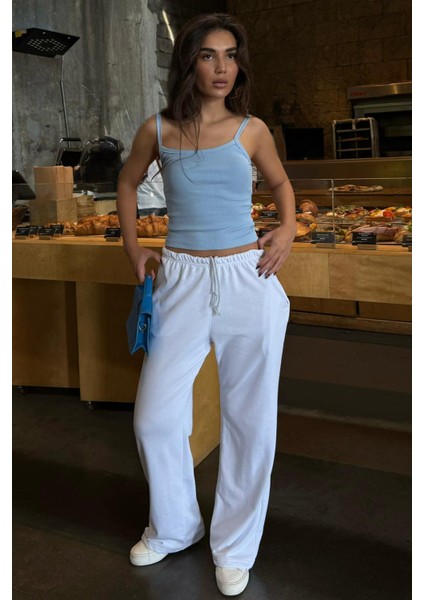 Beyaz Barrel Fit Kadın Eşofman Altı MG2553 indirimleri