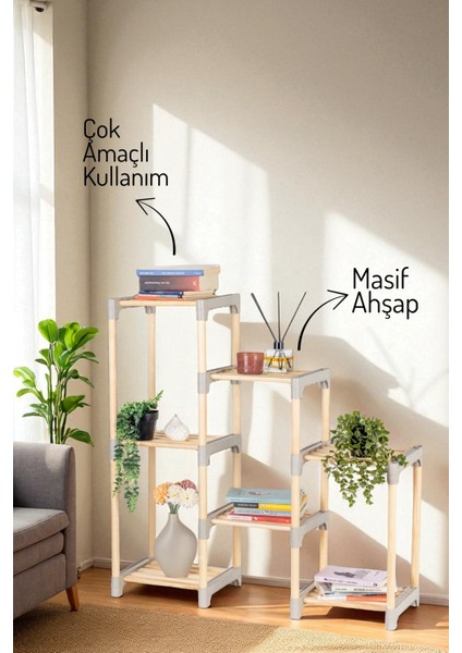 7 Bölmeli Masif Ahşap Düzenleyici Raf – Çok Katlı Organizer ve Depolama Ünitesi fiyatları