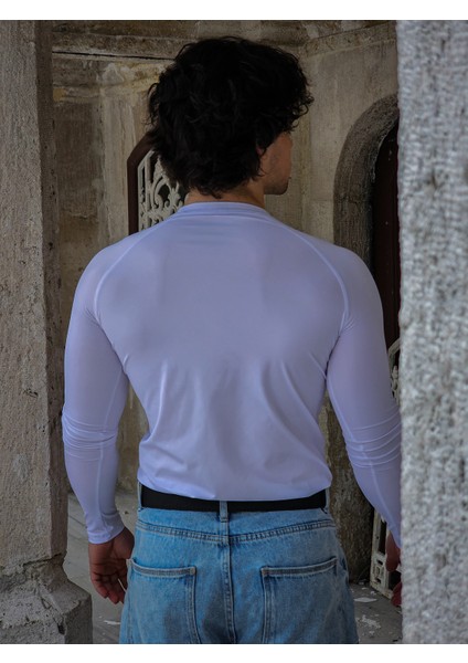 Basic Uzun Kollu Compression T-Shirt (Beyaz) fiyatları