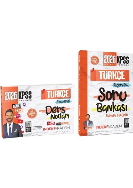 Indeks Akademi 2026 Kpss Türkçe Akademisi Video Ders Notları + Soru Bankası 2 Li Set