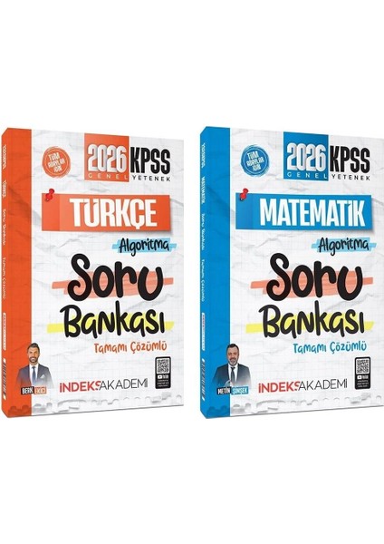 Indeks Akademi 2026 Kpss Türkçe + Matematik Algoritma Soru Bankası 2 Li Set