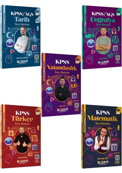 Yediiklim 2026 Kpss Atölye Gy Gk Tamamı Video Çözümlü Soru Bankası Seti 5 Kitap Paragraf Hediyeli