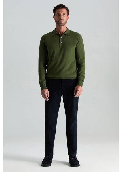 Kaşmir Pamuk Karışım Polo Yaka Yeşil Triko fiyatları