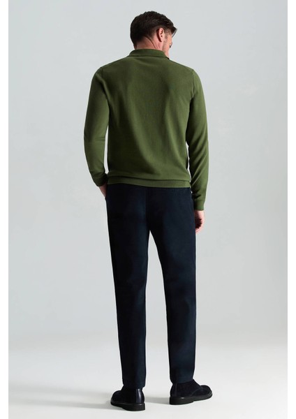 Kaşmir Pamuk Karışım Polo Yaka Yeşil Triko modelleri