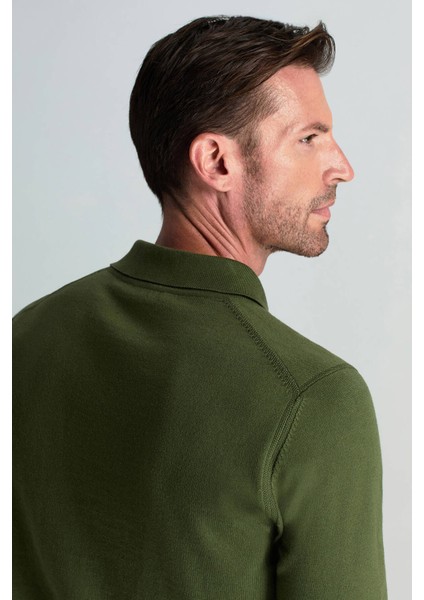 Kaşmir Pamuk Karışım Polo Yaka Yeşil Triko indirimleri