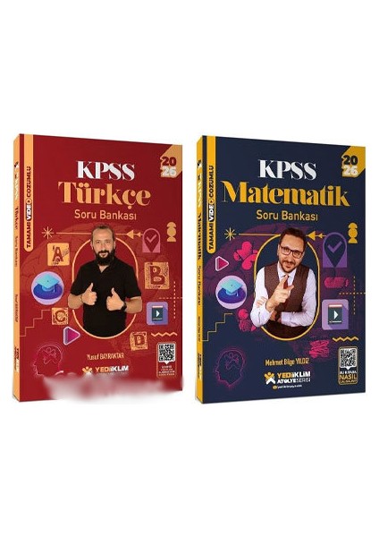 2026 Kpss Türkçe + Matematik Atölye Soru Bankası 2 Li Set Yediiklim Yayınları Paragraf Hediye