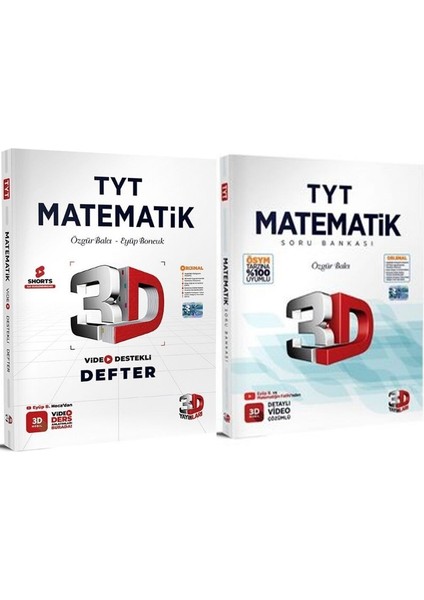 2026 Tyt Matematik Video Defter ve Soru Bankası Seti 3D Yayınları