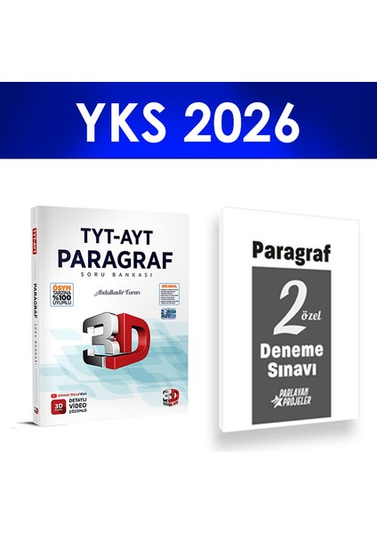 2026 Tyt Ayt Paragraf Soru Bankası 3D Yayınları Paragraf Deneme Hediye